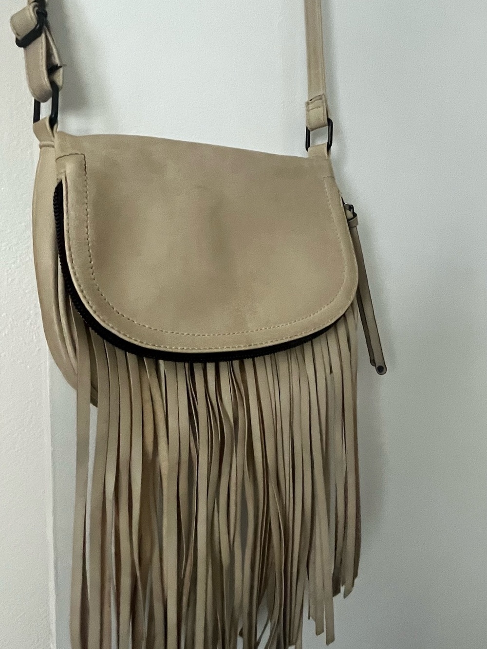 Tan Fringe Purse crossbody beige bag